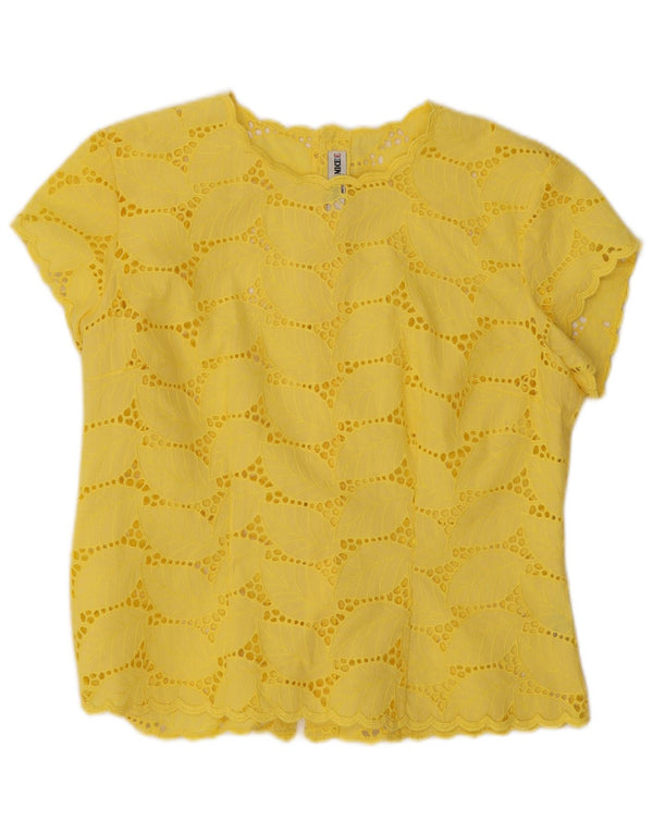 Naracamicee Γυναικεία Μπλούζα Τοπ UK 14 Large Yellow Floral Polyester