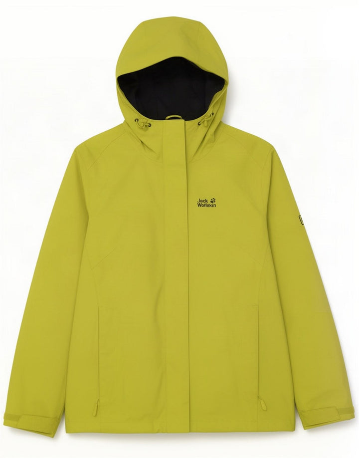 Jack Wolfskin Ανδρικό μπουφάν βροχής με κουκούλα UK 12 Medium Yellow Polyamide