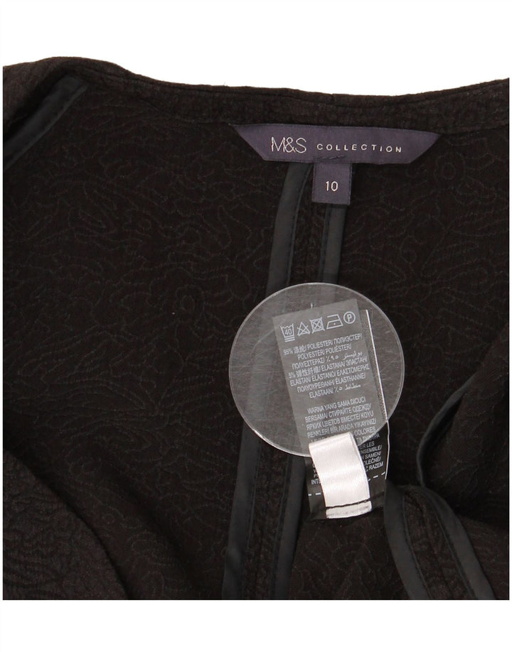 MARKS & SPENCER Γυναικείο μπουφάν 3/4 μανίκι ανοιχτό μπλέιζερ UK 10 μικρό μαύρο