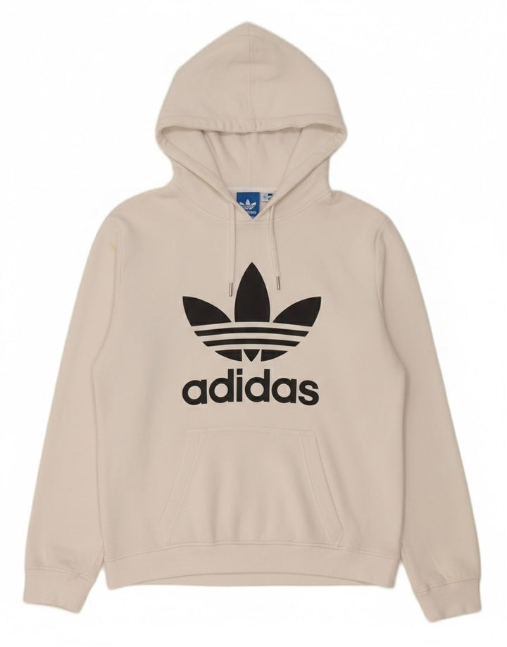 Ανδρικό γραφικό κουκούλα Adidas, μεσαίο λευκό βαμβακερό