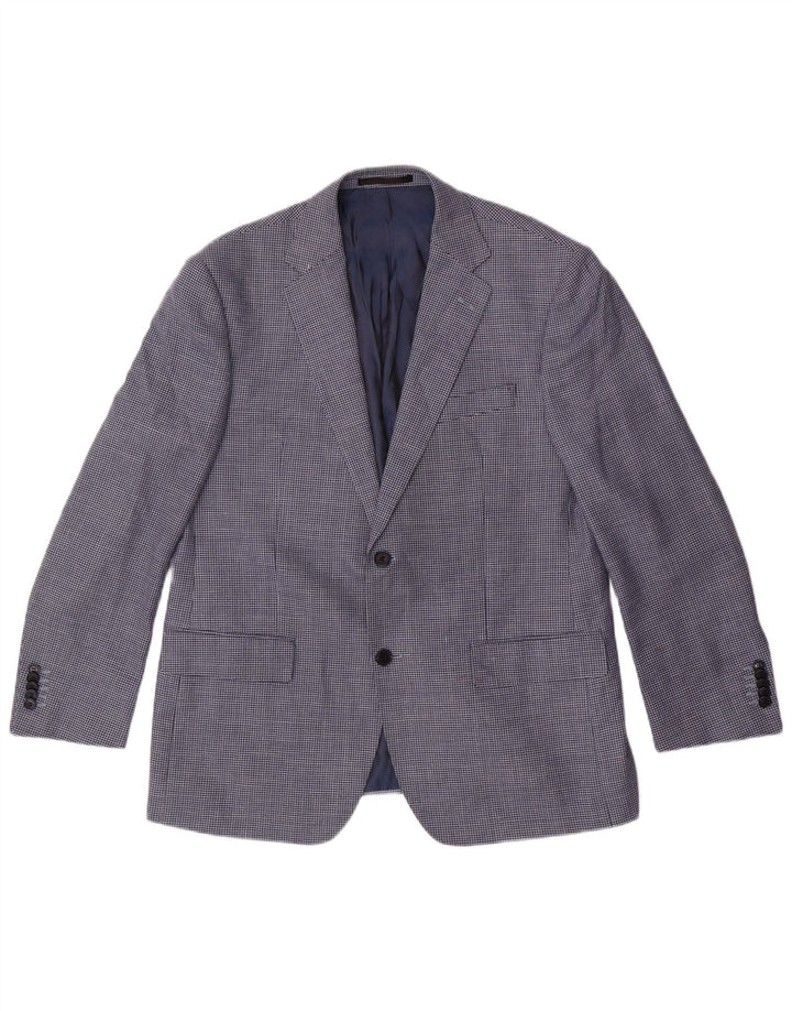 Marks & Spencer Ανδρικό κοντό σακάκι UK 42 Large Blue Houndstooth