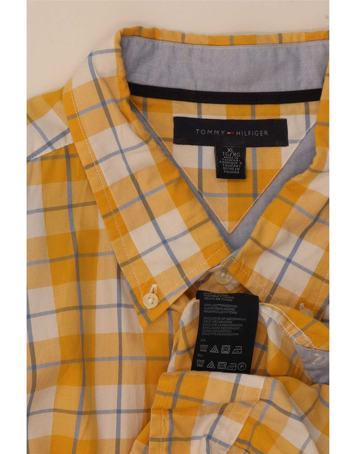 Ανδρικό πουκάμισο Tommy Hilfiger XL Κίτρινο βαμβακερό καρό