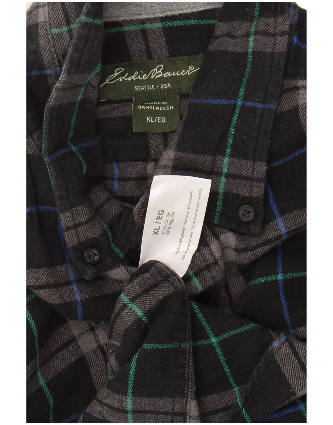 EDDIE BAUER Ανδρικό φανελένιο πουκάμισο XL μαύρο βαμβακερό