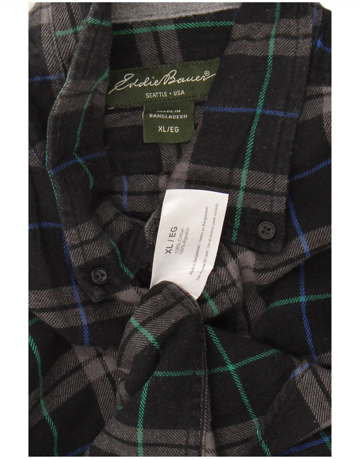 EDDIE BAUER Ανδρικό φανελένιο πουκάμισο XL μαύρο βαμβακερό