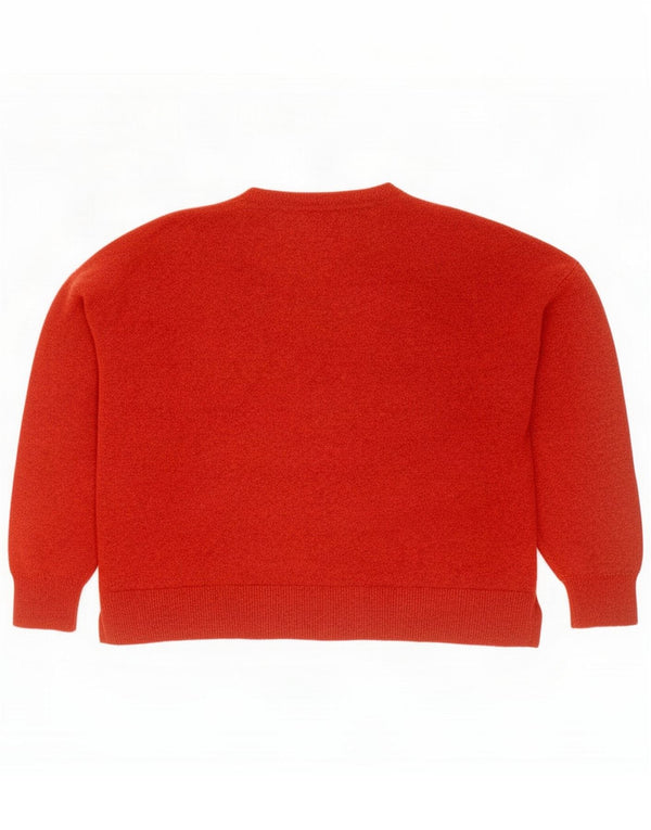 Marks & Spencer Womens Oversized Boat Neck Jumper Sweater UK 18 XL Red