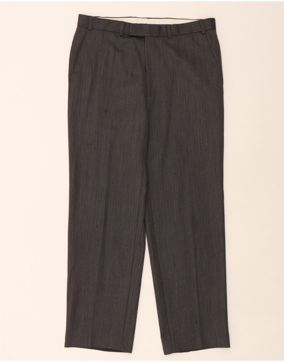 Ανδρικό ίσιο παντελόνι Marks & Spencer W36 L31 Γκρι μαλλί ψαροκόκαλο