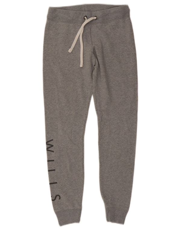 Jack Wills Γυναικεία φόρμα αθλητικής φόρμας γραφικά Joggers UK 6 XS γκρι βαμβακερό