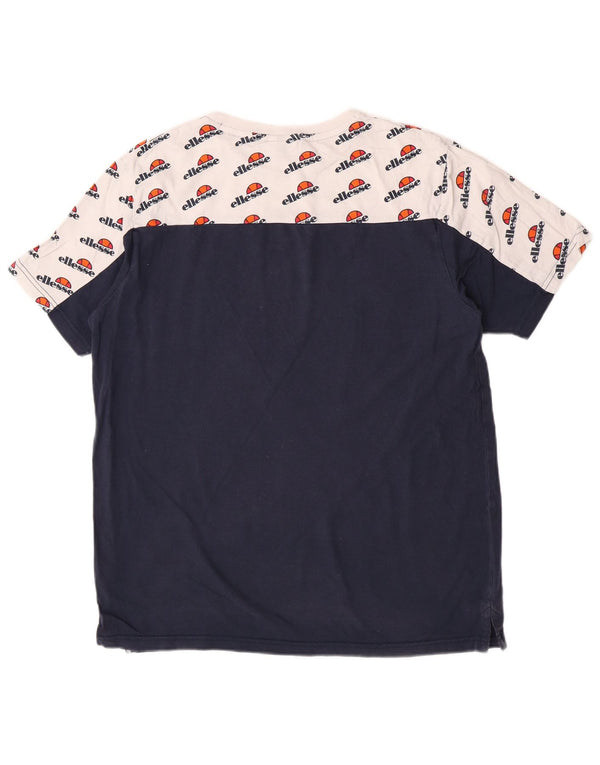Ανδρικό γραφικό μπλουζάκι Ellesse Top Large Navy Blue Colorblock Βαμβακερό