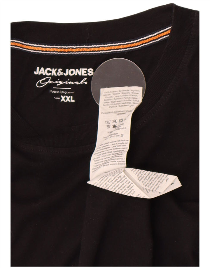 Jack & Jones Ανδρικό T-Shirt Top 2XL μαύρο βαμβακερό