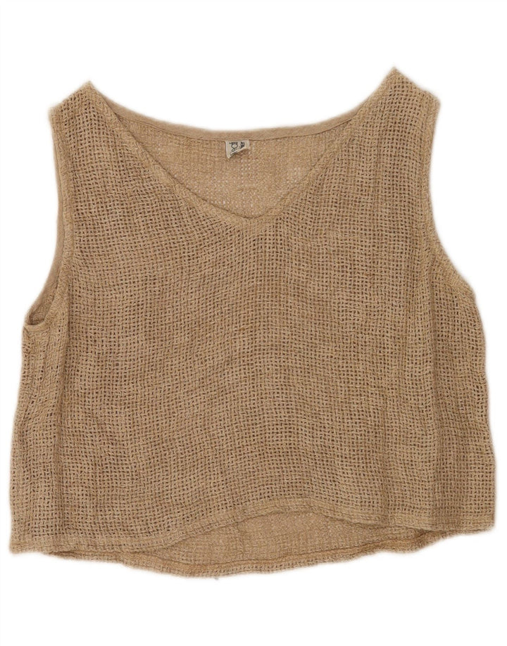 Vintage Γυναικεία See Through 1 Button Set 2 Piece UK 12 Medium Beige