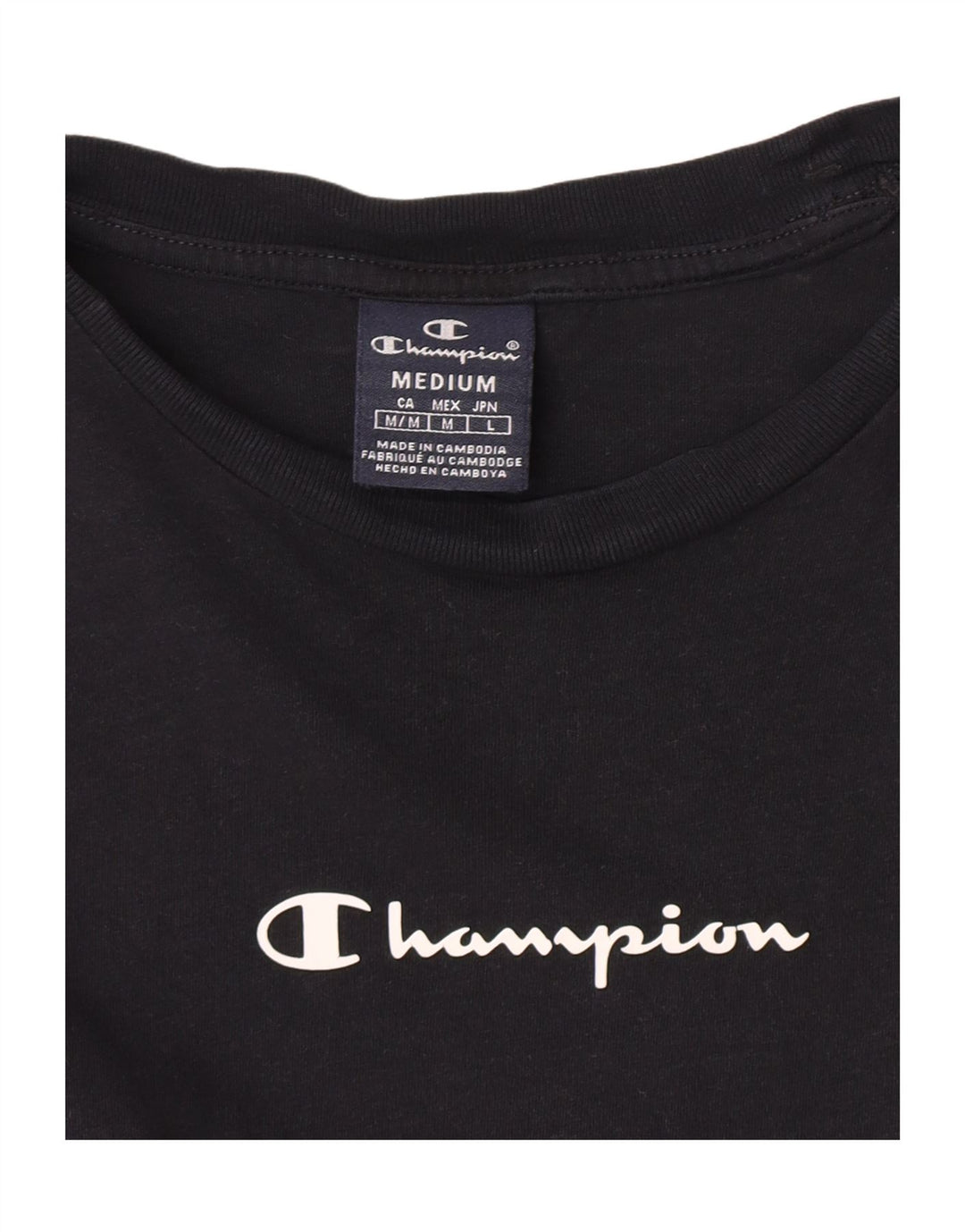 Ανδρικό γραφικό T-Shirt Champion Top Medium Black Colourblock