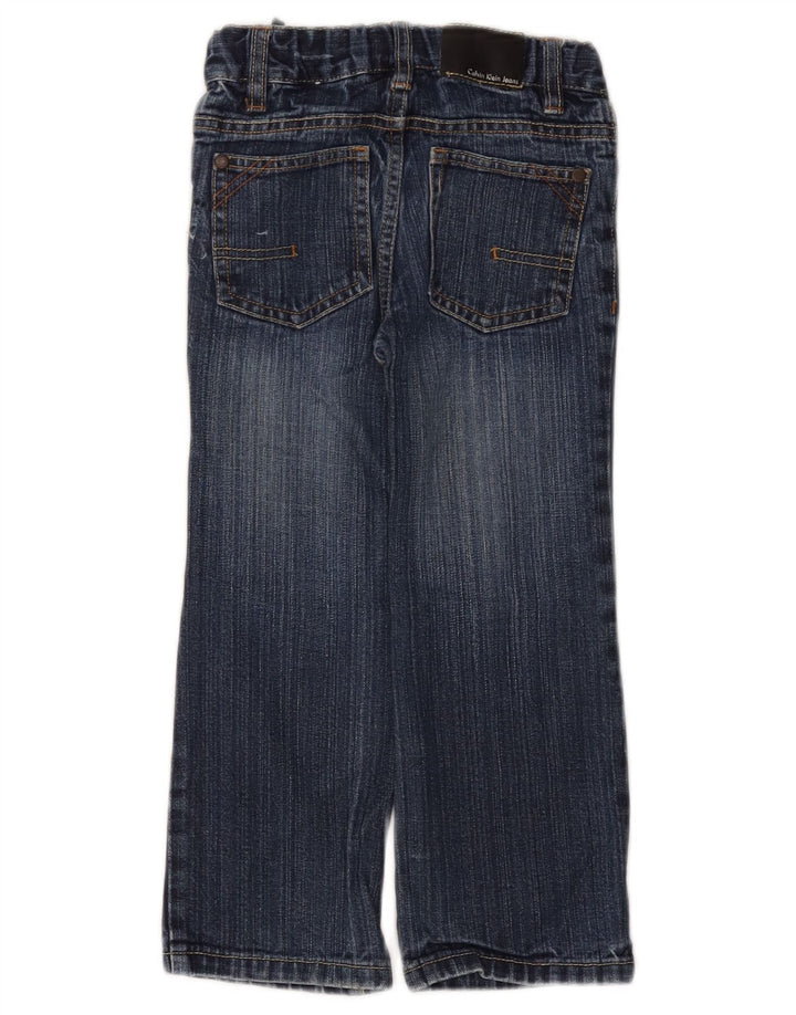 CALVIN KLEIN Boys Straight Jeans 3-4 ετών W20 L17 Μπλε βαμβακερό