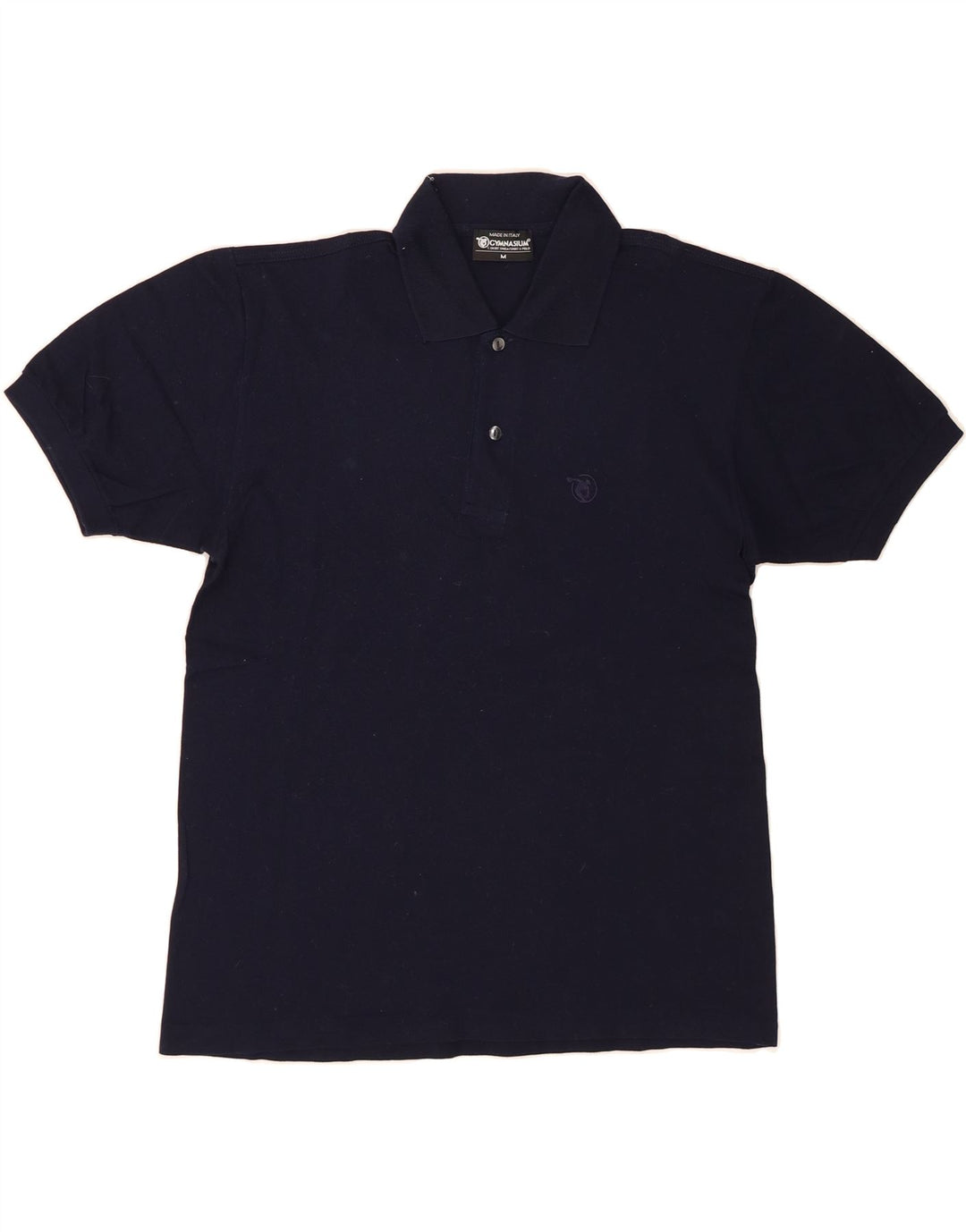 VINTAGE Mens Polo Shirt Medium Navy Blue Vintage Vintage and Second-Hand Vintage from Messina Hembry 