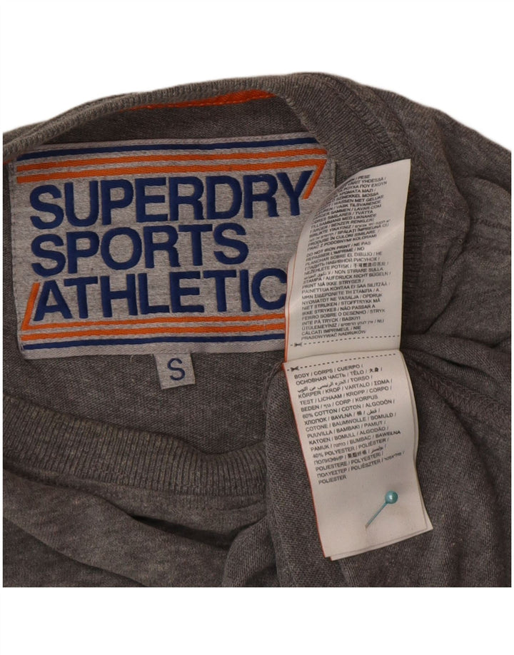 Ανδρικό γραφικό μπλουζάκι Superdry, μακρυμάνικο, μικρό γκρι, βαμβακερό