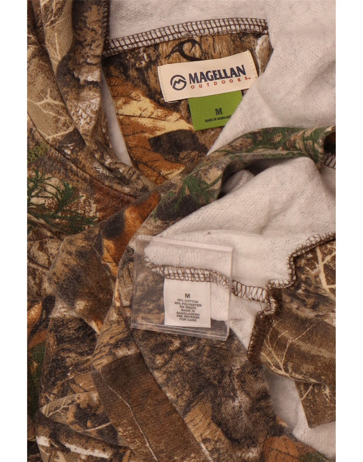 MAGELLAN Boys Hoodie Jumper 11-12 Years Medium Brown Καμουφλάζ