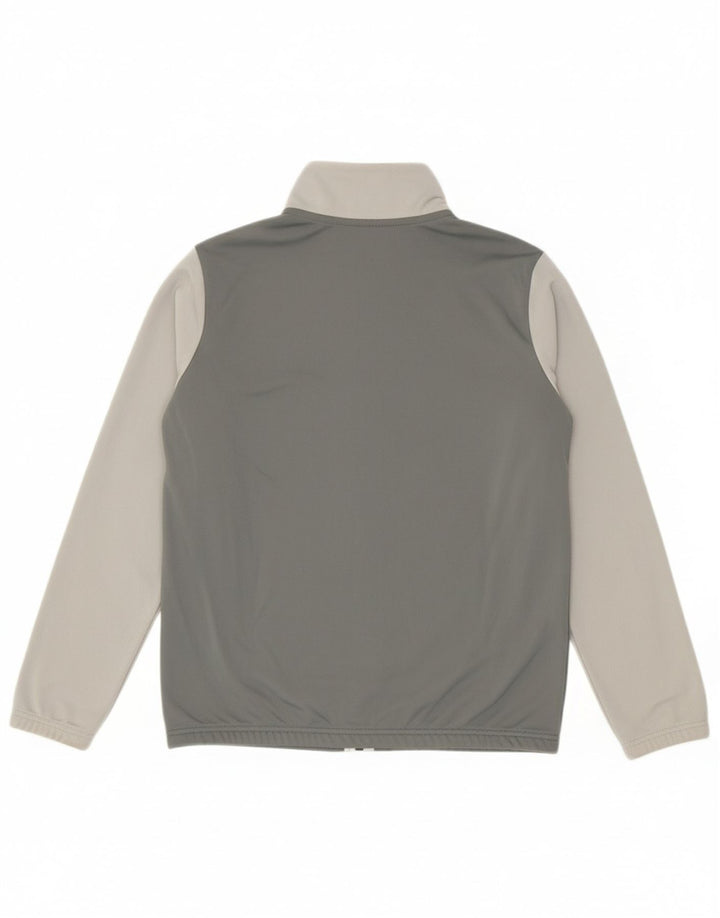 NIKE Boys Tracksuit Top Jacket 13-14 Years XL Grey Colourblock Polyester