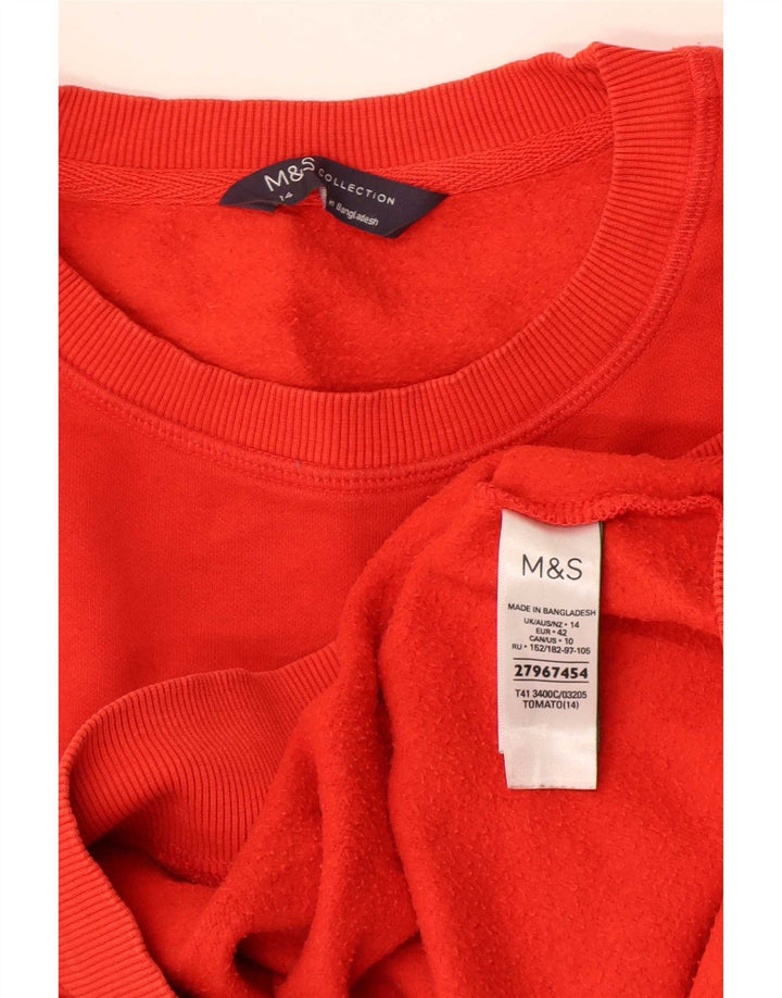Marks & Spencer Γυναικεία γραφική μπλούζα μεγάλου μεγέθους Jumper UK 14 μεγάλο κόκκινο