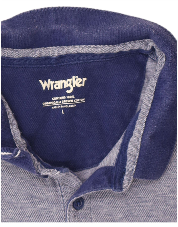 Ανδρικό πουκάμισο πόλο Wrangler μεγάλο μπλε ναυτικό βαμβακερό