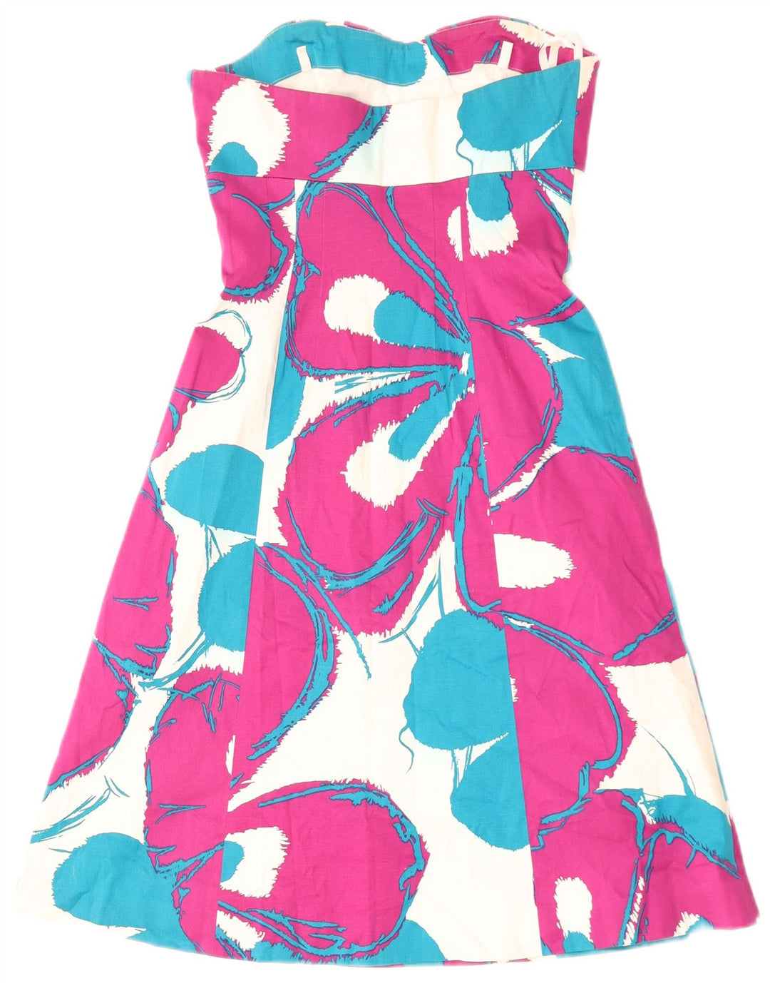 Coast Γυναικείο Στράπλες Φόρεμα UK 8 Small Pink Floral Βαμβακερό