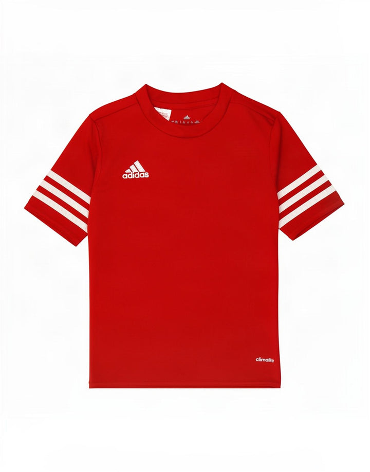 Adidas Boys Climalite T-Shirt Top 7-8 ετών Μικρό κόκκινο πολυεστέρα