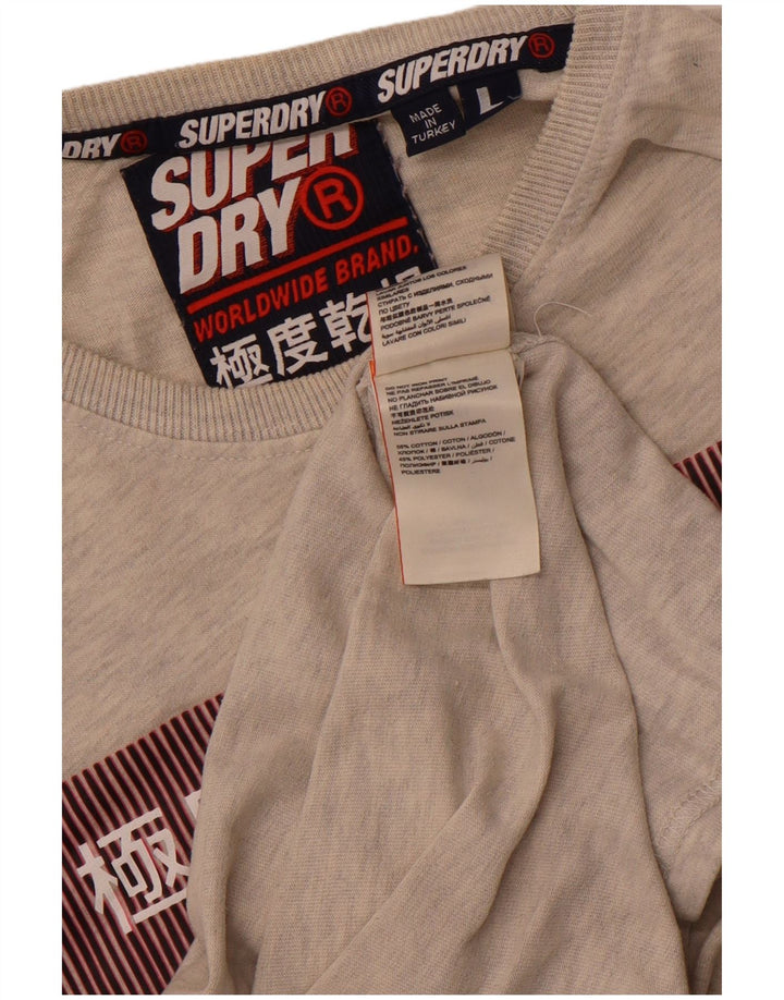 Superdry Mens Limited Edition Graphic T-Shirt Top μεγάλο γκρι βαμβακερό