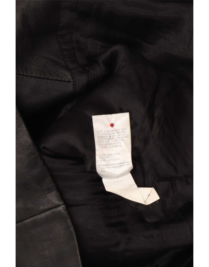 Marks & Spencer Γυναικείο Δερμάτινο Μπουφάν UK 16 Large Μαύρο