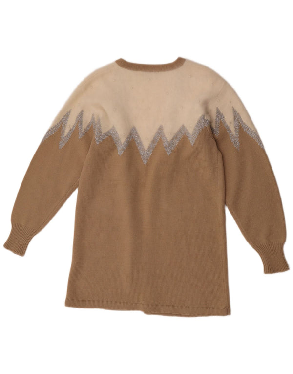 Alberto Fabiani Γυναικείο πουλόβερ Longline Cardigan UK 14 Medium Brown