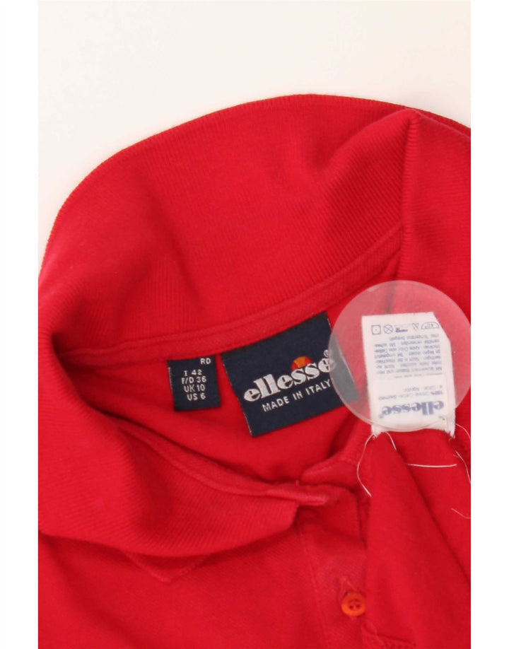Ellesse Γυναικείο Πόλο Μπλουζάκι UK 10 Small κόκκινο βαμβακερό