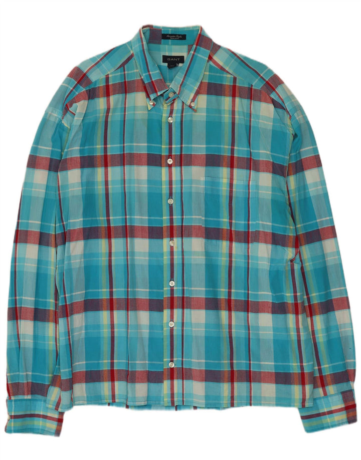 Ανδρικό πουκάμισο GANT Regular Fit 2XL Blue Check Cotton