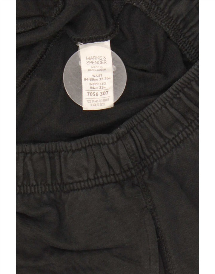 Ανδρική αθλητική φόρμα Marks & Spencer Παντελόνι μεγάλο μαύρο βαμβακερό