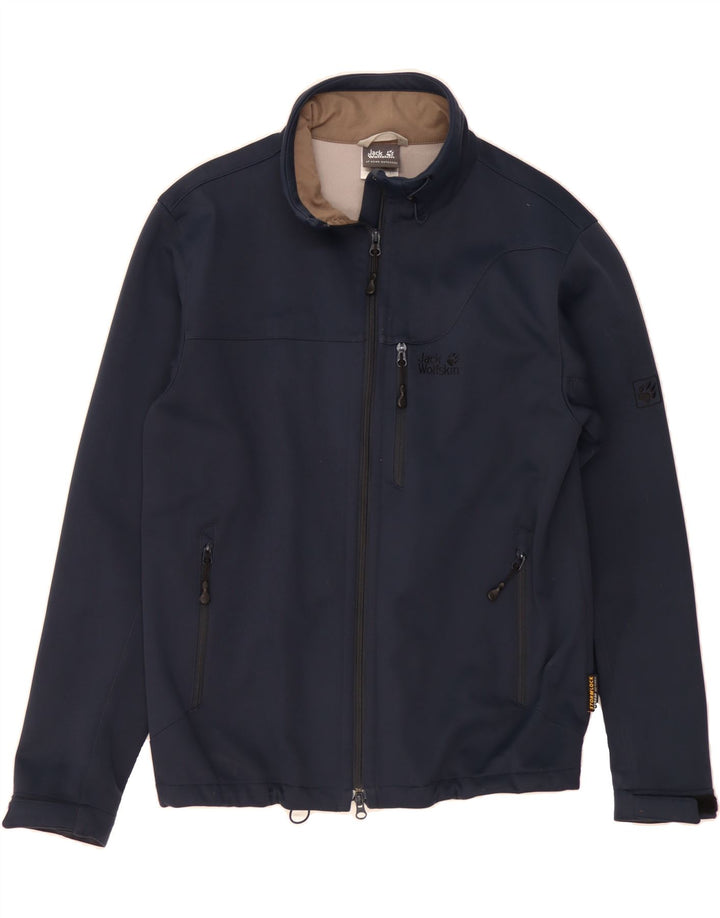 JACK WOLFSKIN Mens Bomber Jacket UK 36/38 Medium Navy Blue Polyester Vintage Jack Wolfskin and Second-Hand Jack Wolfskin from Messina Hembry 