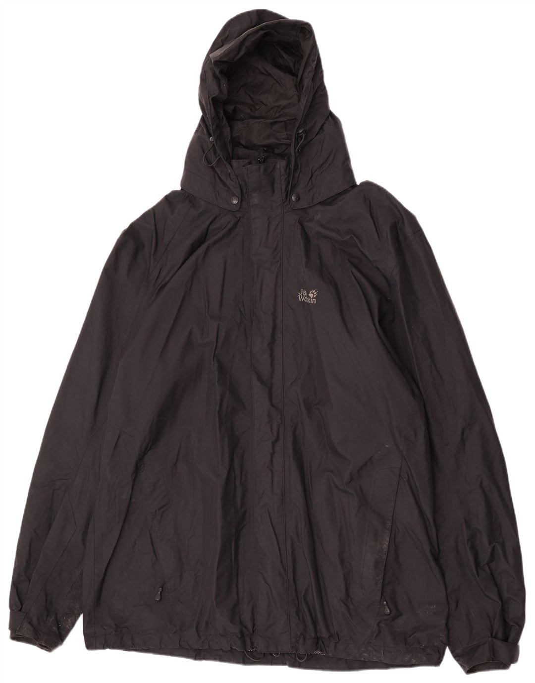Jack Wolfskin Ανδρικό μπουφάν βροχής με κουκούλα UK 50 3XL μαύρο πολυαμίδιο