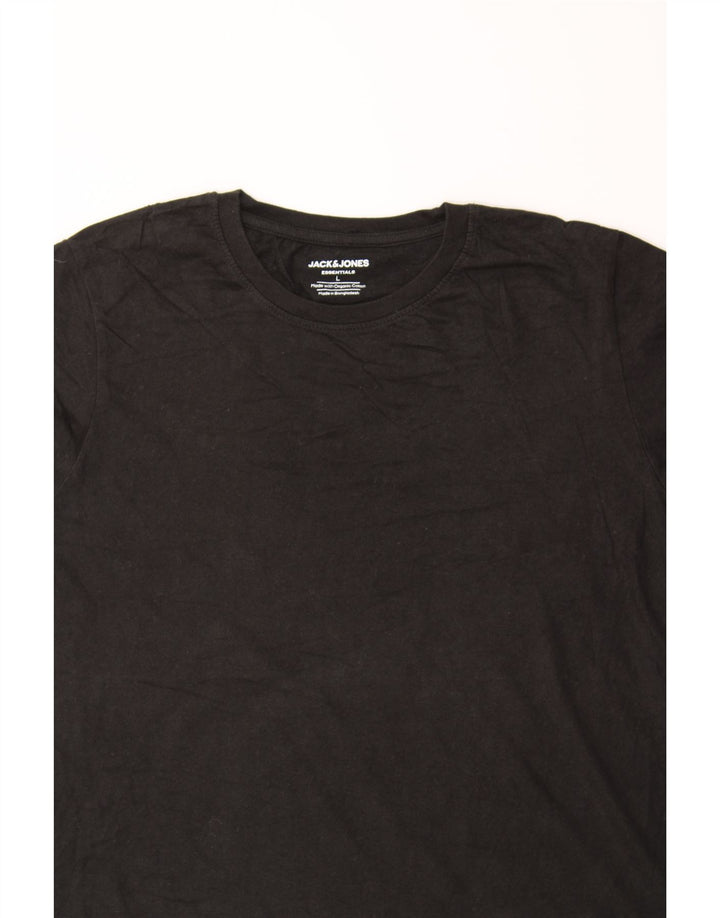 JACK & JONES Mens T-Shirt Top Large Black Cotton Vintage Jack & Jones and Second-Hand Jack & Jones from Messina Hembry 