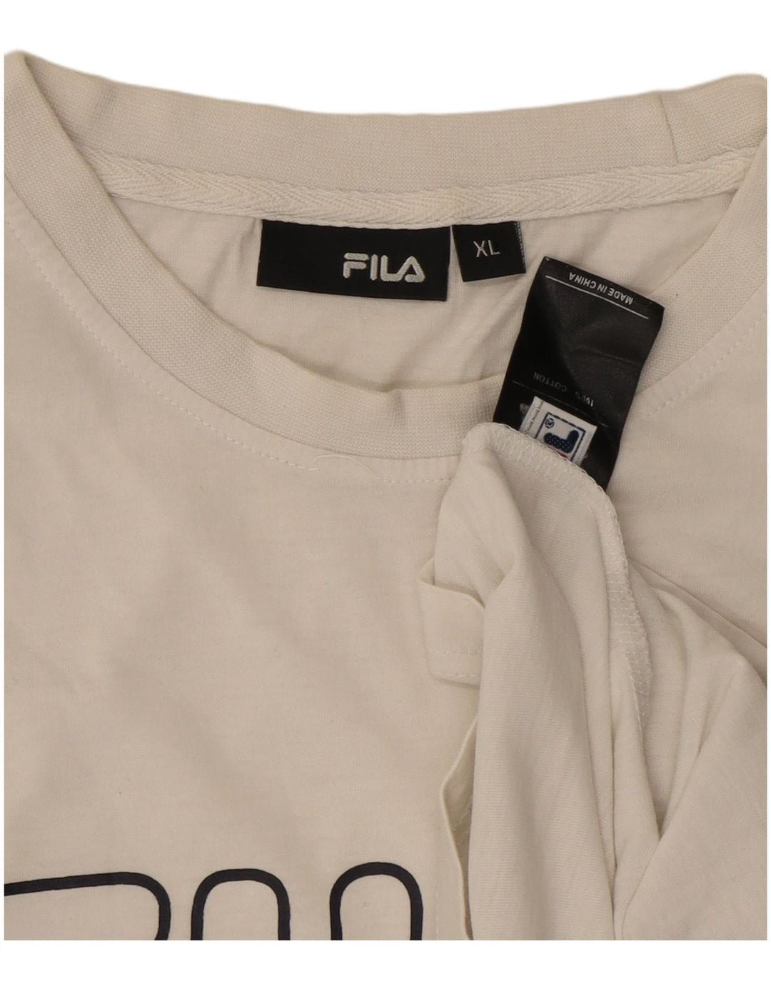 Ανδρικό γραφικό T-Shirt FILA Top XL Λευκό βαμβακερό