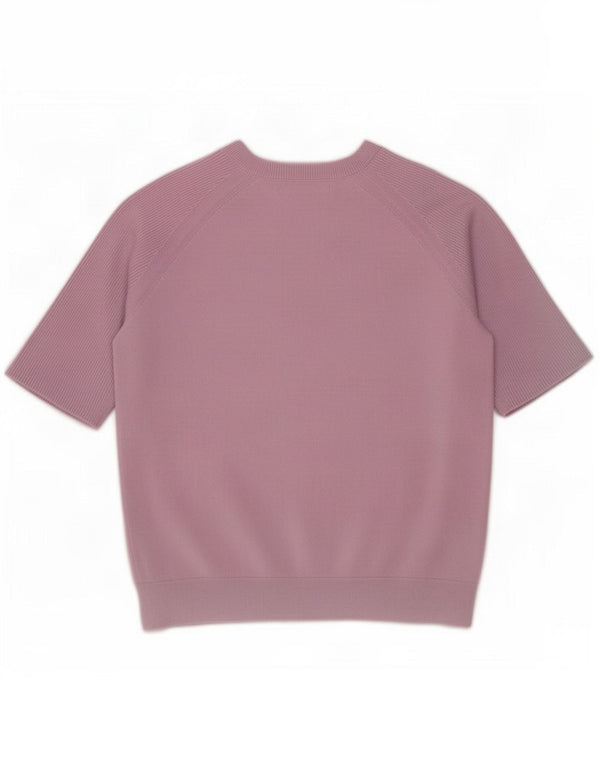 Marks & Spencer Γυναικείο Crop Boat Neck Jumper πουλόβερ UK 12 Medium Purple