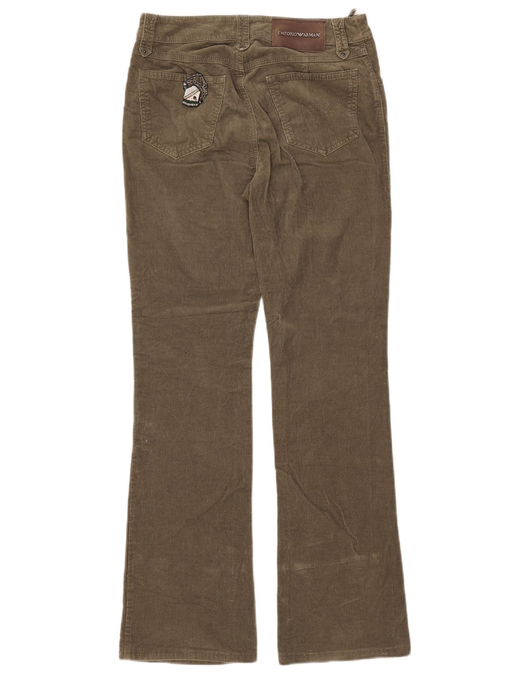 EMPORIO ARMANI Γυναικείο μποτάκι κοτλέ παντελόνι W29 L31 Χακί βαμβακερό
