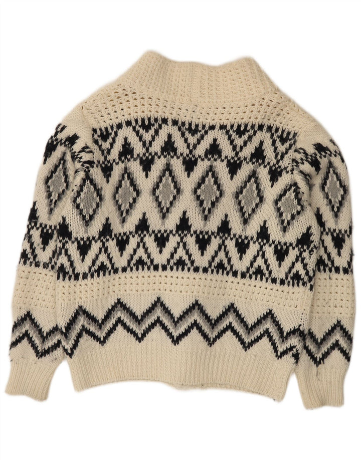 Ανδρικό πουλόβερ ζακέτα Altatensione Medium Off White Fair Isle Acrylic