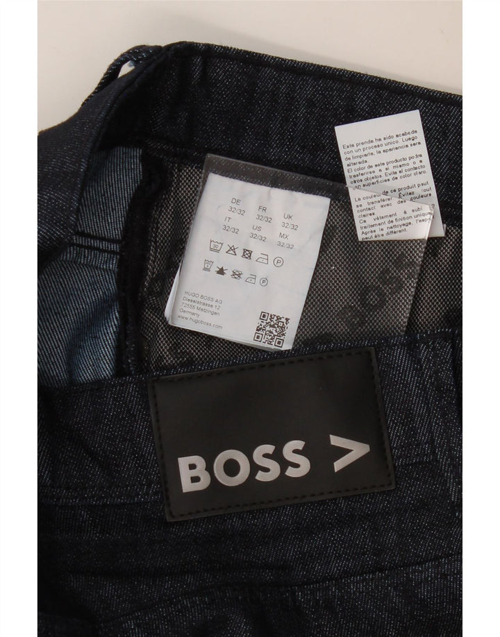 Ανδρικό ίσιο τζιν HUGO BOSS W32 L32 Navy Blue Cotton