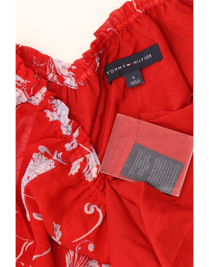 Tommy Hilfiger Γυναικείο Ασύμμετρο Φόρεμα US 8 Μεσαίο κόκκινο φλοράλ