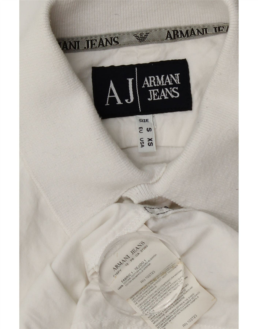 Armani Jeans Ανδρικό κοντομάνικο πουκάμισο μικρό λευκό βαμβακερό