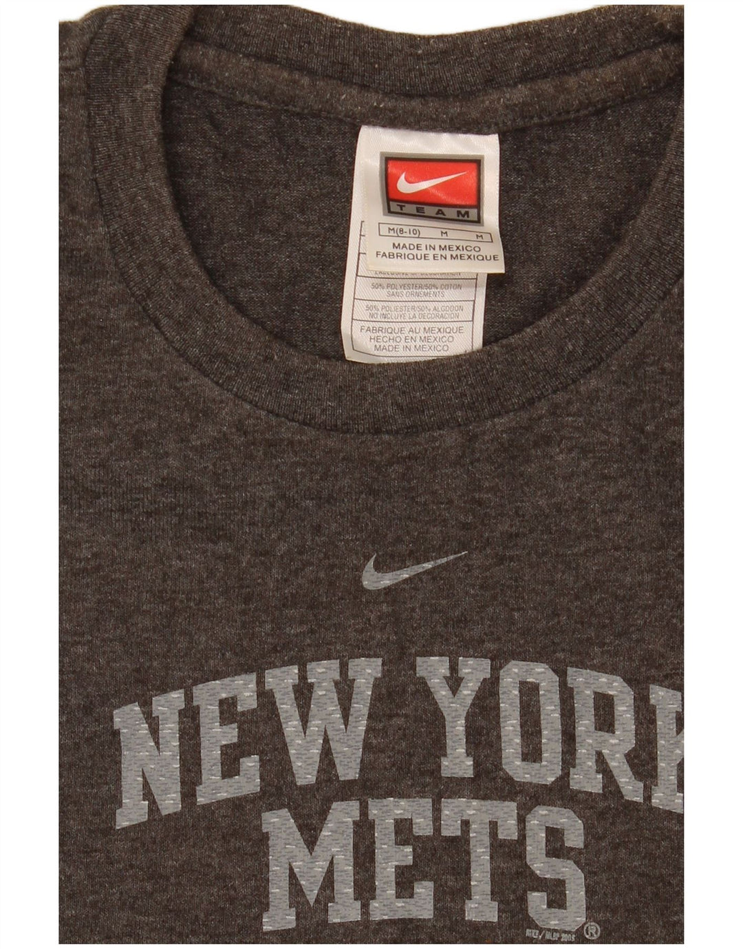 Γυναικείο γραφικό μπλουζάκι Nike τοπ US 8/10 μεσαίου γκρι πολυεστέρας
