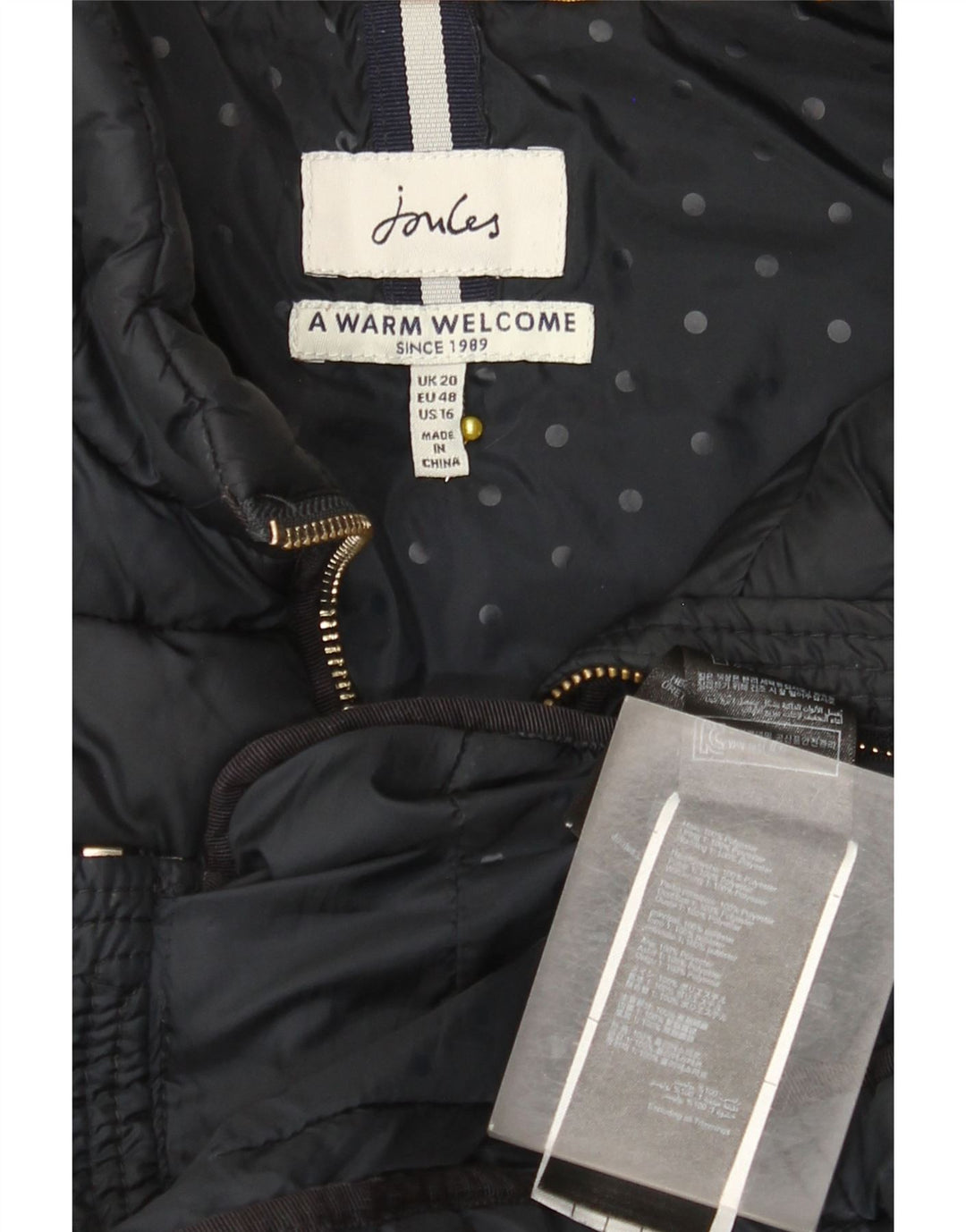Joules Γυναικεία padded Gilet UK 20 2XL Navy Blue Polyester