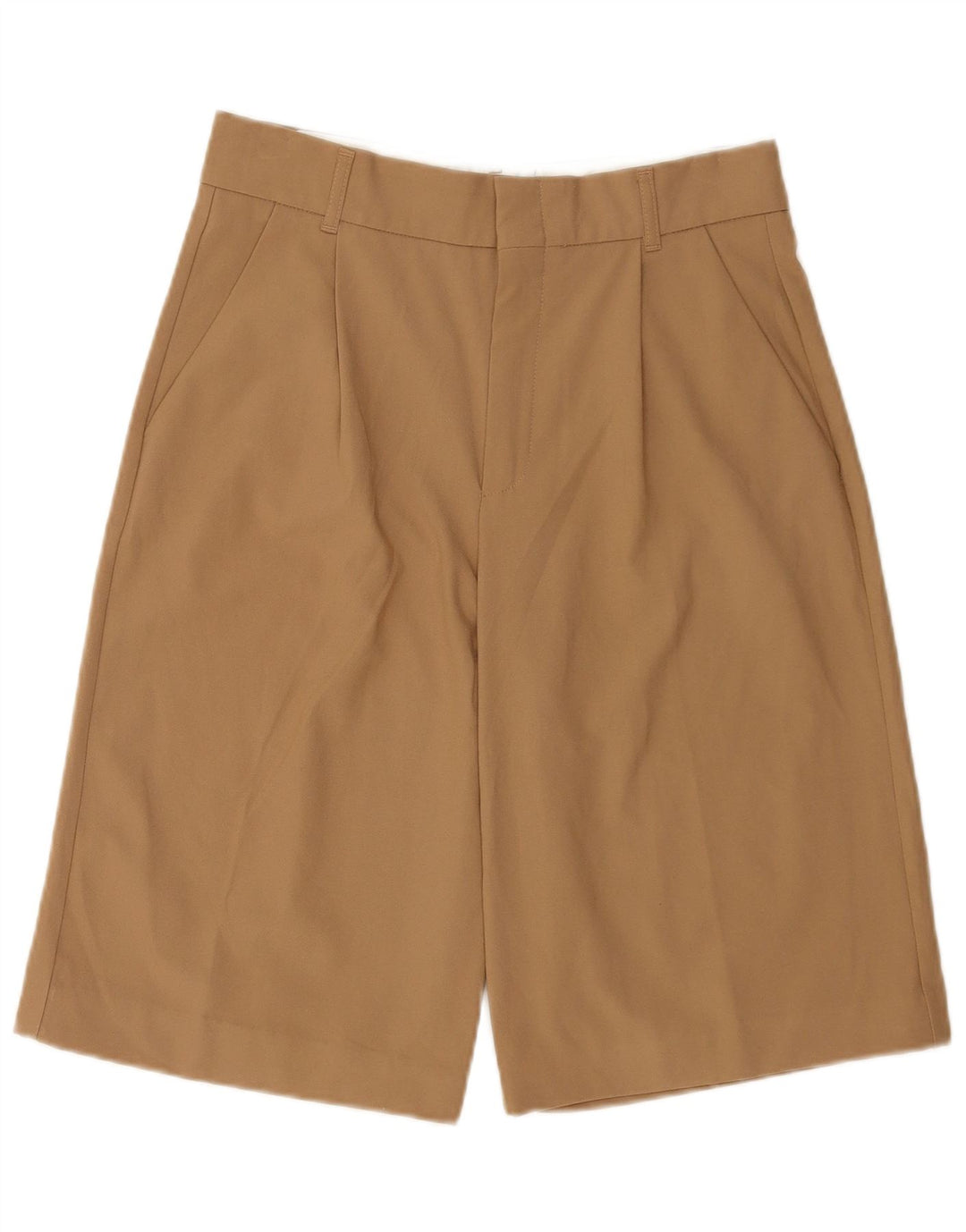 Zara Γυναικείο Σορτς Chino με ψηλόμεσο καρφωτό μεσαίο W28 καφέ πολυεστέρας