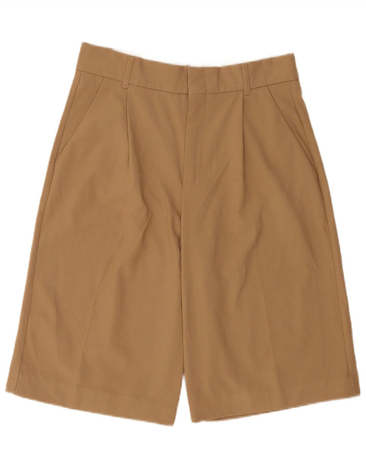 Zara Γυναικείο Σορτς Chino με ψηλόμεσο καρφωτό μεσαίο W28 καφέ πολυεστέρας