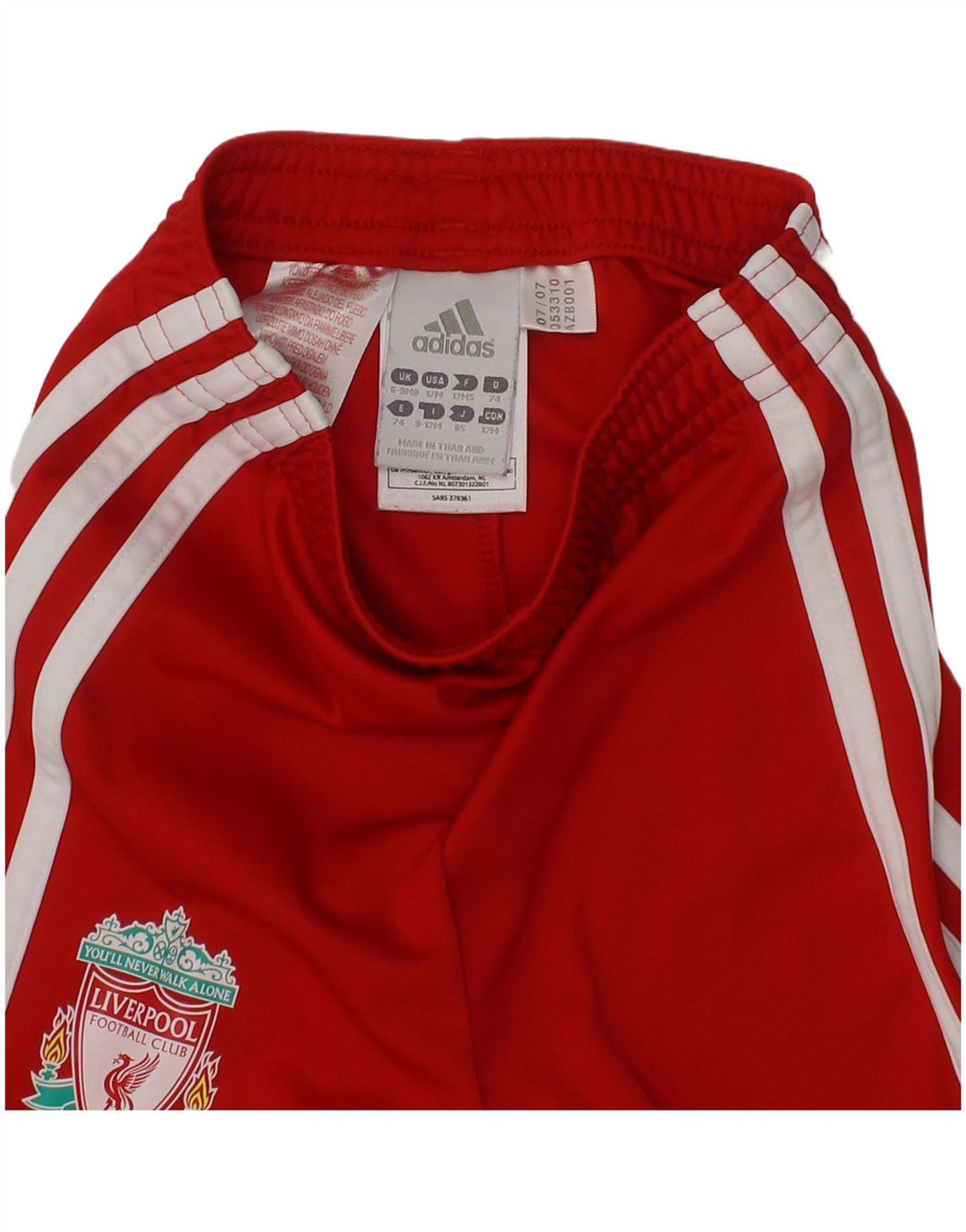Γραφικό αθλητικό σορτς Adidas Baby Boys Liverpool 6-9 μηνών κόκκινο πολυεστέρα