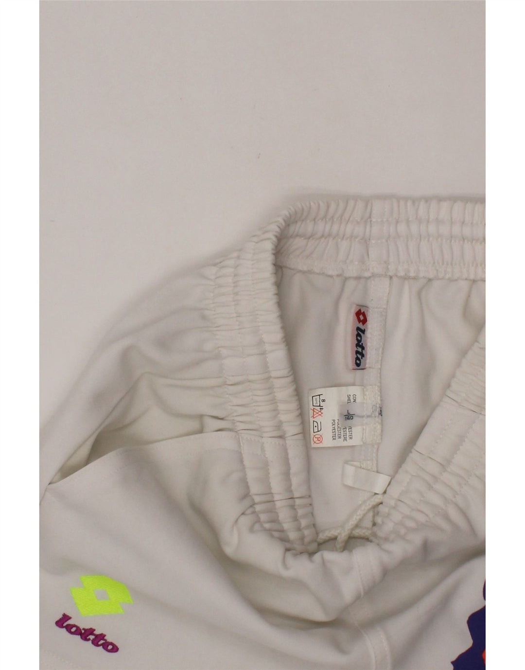 Γραφικό αθλητικό σορτς LOTTO Girls 9-10 ετών μεγάλο λευκό πολυεστέρα