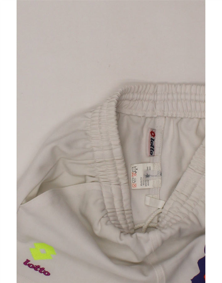 Γραφικό αθλητικό σορτς LOTTO Girls 9-10 ετών μεγάλο λευκό πολυεστέρα