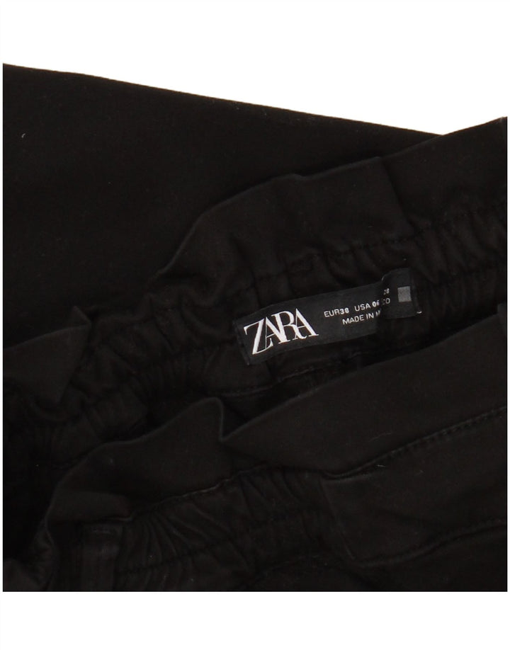 Zara Γυναικείο Cropped Παντελόνι EU 38 Small W28 L24 Μαύρο