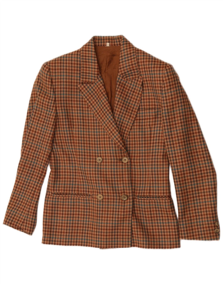 Vintage Γυναικείο Διπλό Μπουφάν Blazer IT 42 Μεσαίο Καφέ Houndstooth