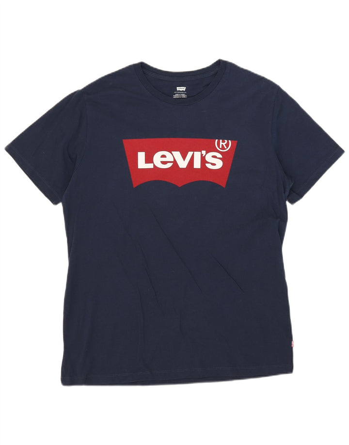 Ανδρικό γραφικό T-Shirt Levi's Top Large Navy Blue